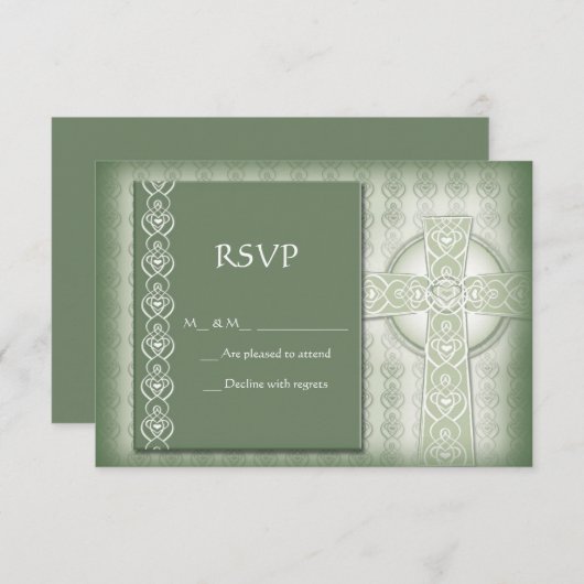 KRW Elegant Celtic Cross Irish RSVP (Voorkant / Achterkant)