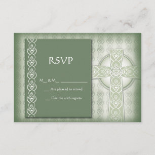 KRW Elegant Celtic Cross Irish RSVP Kaartje