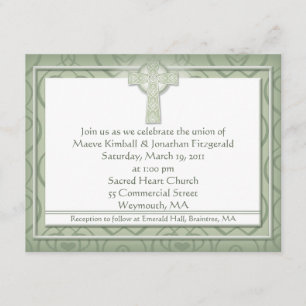 KRW Elegant Celtic Cross Irish Wedding Kaart
