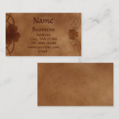 KRW Elegant Celtic Shamrock Parchment Custom Visitekaartje (Voorkant / Achterkant)