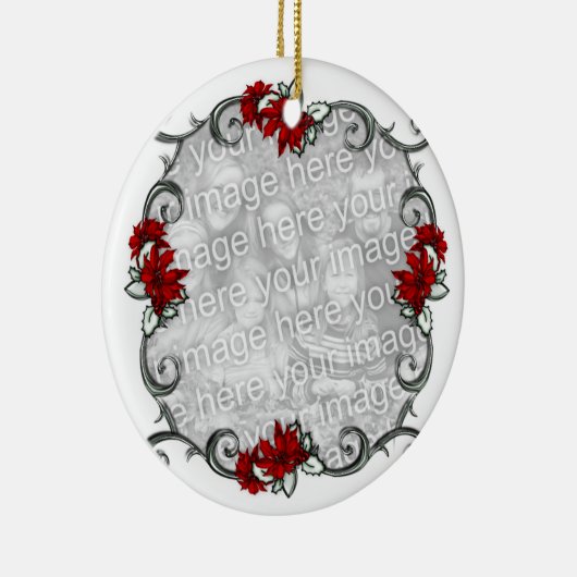 KRW Elegant Pointsettia Lijst Keepomwille Ornament (Rechts)