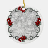 KRW Elegant Pointsettia Lijst Keepomwille Ornament (Voorkant)