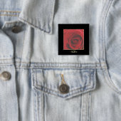 KRW Elegant Red Rose Usher Pin Vierkante Button 5,1 Cm (In situ)