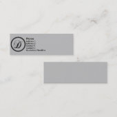 KRW Elegant Script Monogram D-profielkaart Mini Visitekaartje (Voorkant / Achterkant)