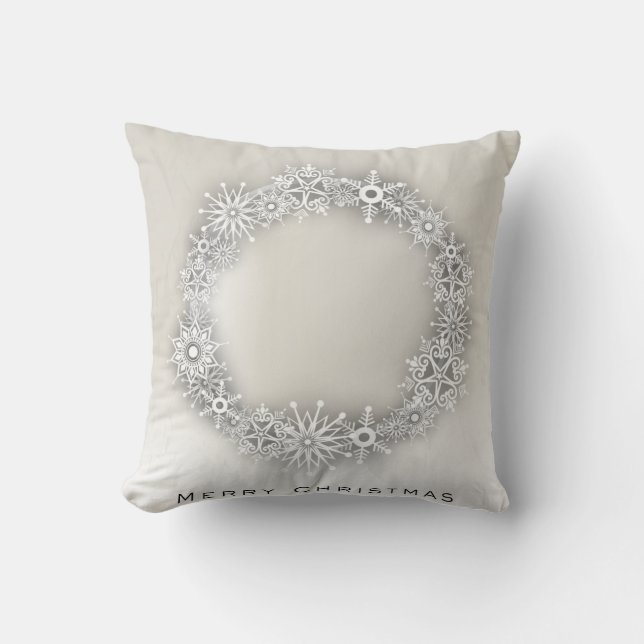 KRW Elegant Snowflake Wreater Kerstmis Pillow Kussen (Voorkant)