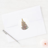 KRW Engel Topped Kerstboom Ronde Sticker (Envelop)