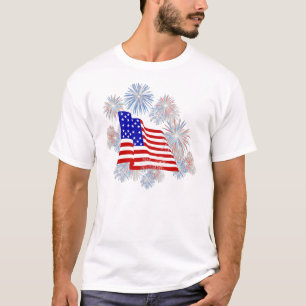 KRW Fireworks Flag Patriotic T-Shirt