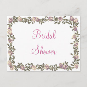 KRW Floral Border Custom Bridal Shower Uitnodiging Briefkaart