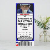 KRW Foto Baseball Bar Mitzvah Ticket Uitnodiging (Staand voorkant)
