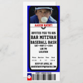KRW Foto Baseball Bar Mitzvah Ticket Uitnodiging (Voorkant / Achterkant)