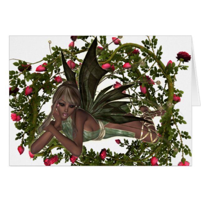 KRW Garden Faery African American Custom Card (Voorkant Horizontaal)