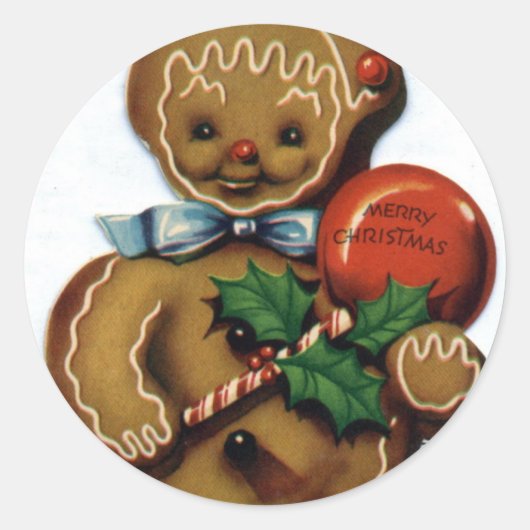 KRW  Gingerbread Man Vakantie Sticker (Voorkant)