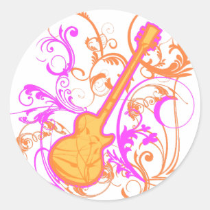 KRW Girls Rock Guitar Grunge Ronde Sticker