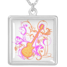 KRW Girls Rock Guitar Sterling Silver Ketting