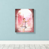 KRW Gloaming in Roze Fantasie Art Canvas Afdruk (Insitu (Houten vloer))
