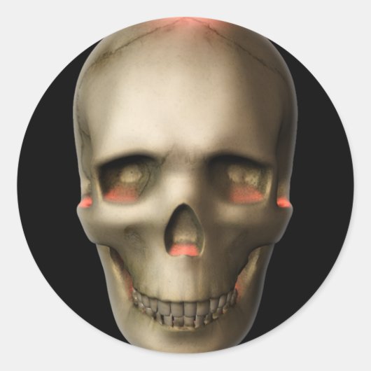 KRW gloeiende schedel Halloween Ronde Sticker (Voorkant)