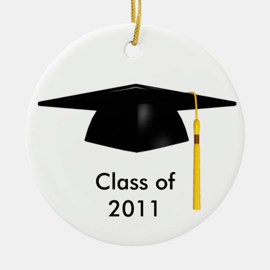 KRW Graduation Cap Custom Date Ornaming Keramisch Ornament (Voorkant)