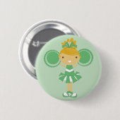 KRW Green Cheerleader Birthday Party Button (Voorkant /achterkant)