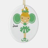 KRW Green Cheerleader Custom Name Ornament (Rechts)