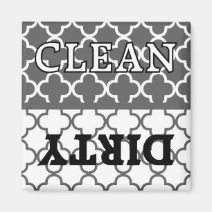 KRW Grey Kitchen Clean en Dirty Dishwasher Magnet
