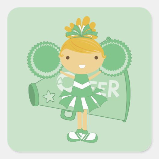 KRW Groene Cheerleader Sticker Favor (Voorkant)