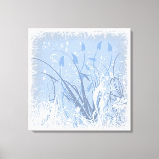 KRW Grunge in Blauw 2 Ingewikkeld Canvas Afdruk (Voorkant)