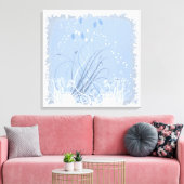 KRW Grunge in blauw omwikkeld canvas Afdruk (Insitu (Woonkamer))