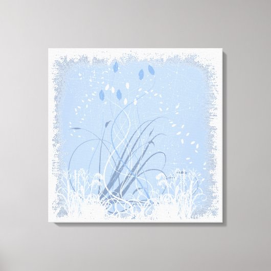 KRW Grunge in blauw omwikkeld canvas Afdruk (Voorkant)