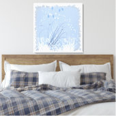 KRW Grunge in blauw omwikkeld canvas Afdruk (Insitu (Slaapkamer))