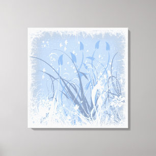 KRW Grunge in Blue 2 Wrapped Canvas Afdruk