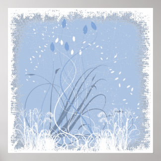 KRW Grunge in Blue Poster