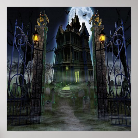 KRW Halloween Decor Poster Creepy Castle (Voorkant)