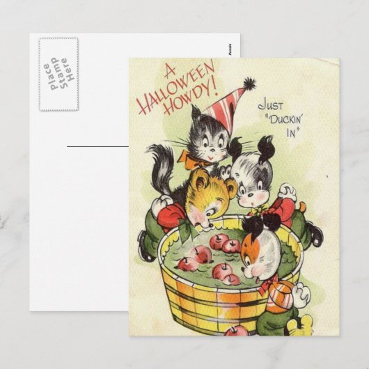 KRW Halloween Howdy Schattige Feestdagenkaart (Voorkant / Achterkant)