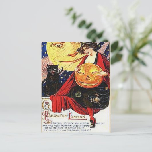 KRW  Halloween Lantern Briefkaart (Staand voorkant)