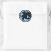 KRW Halloween Maan Witch Shadow Ronde Sticker (Tas)
