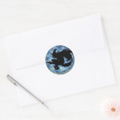 KRW Halloween Maan Witch Shadow Ronde Sticker (Envelop)