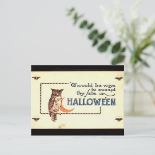 KRW  Halloween Owl Briefkaart (Staand voorkant)