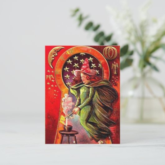 KRW  Halloween Witch Briefkaart (Staand voorkant)