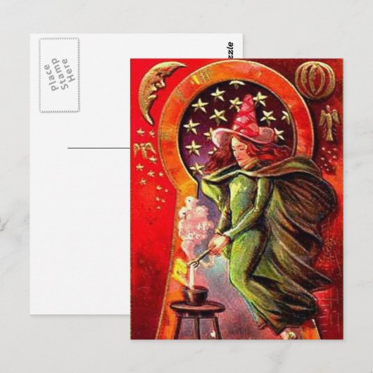 KRW  Halloween Witch Briefkaart (Voorkant / Achterkant)