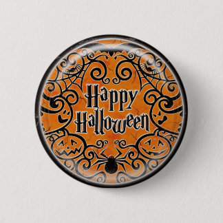KRW Happy Halloween Scroll Design Pin Ronde Button 5,7 Cm