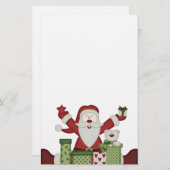 KRW Happy Santa Holiday Stationery Briefpapier (Voorkant / Achterkant)