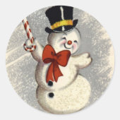 KRW  Happy Snowman Kerst sticker (Voorkant)