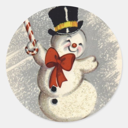 KRW  Happy Snowman Kerst sticker (Voorkant)