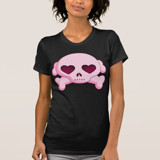 KRW Hartschedel en kruisgraten Roze T-shirt (Voorkant)