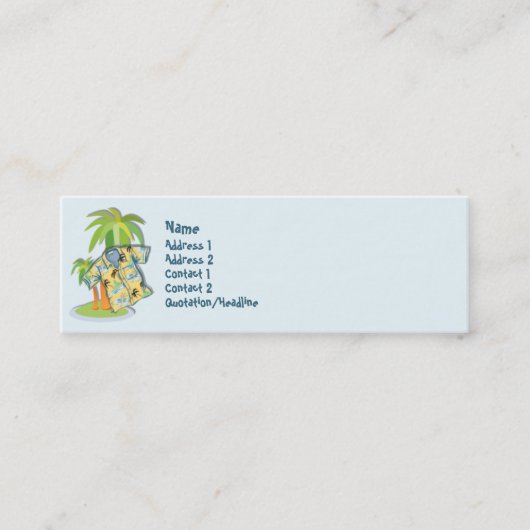 KRW Hawaiian Shirt - Aangepaste profielkaart Mini Visitekaartje (Voorkant)