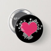 KRW Hearts en Swirls Button (Voorkant /achterkant)