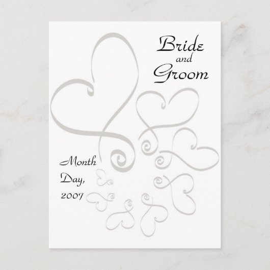 KRW Hearts Save the Date Custom Briefkaart (Voorkant)