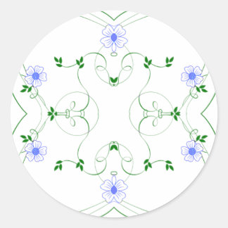 KRW Heerlijk Blauw Bloemen 1,5 Inch Sticker
