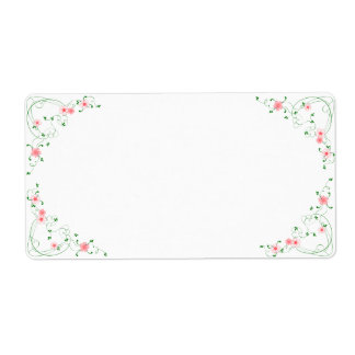 KRW Heerlijk Roze Bloemen Blank Verzendlabel