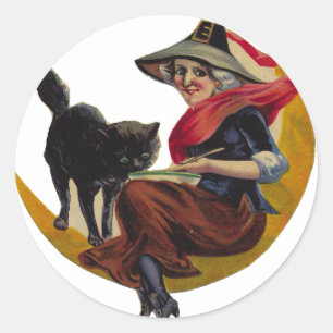 KRW heks en Black Cat Halloween Sticker